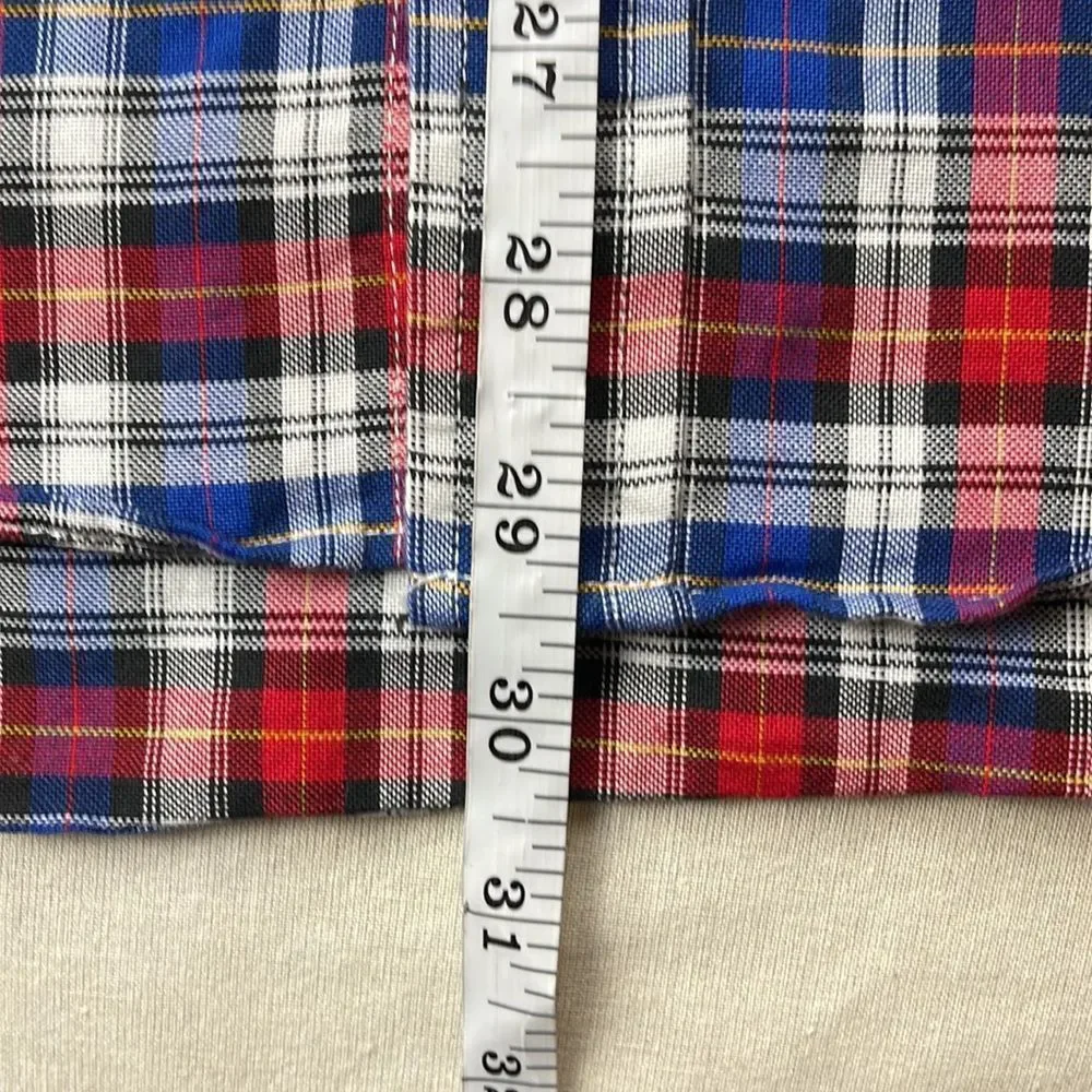 G.H. Bass Shirt Mens Large L Plaid‎ Long Sleeve Button Down Collar Shirt